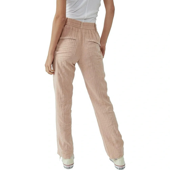 Free People Linen and Cotton Big Hit Slouch Pant in Prosecco. Button Fly. Small - Picture 9 of 15